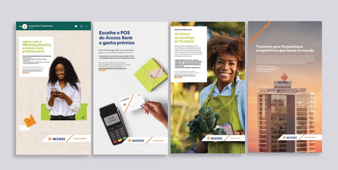 Quatro peças de campanha do Access Bank